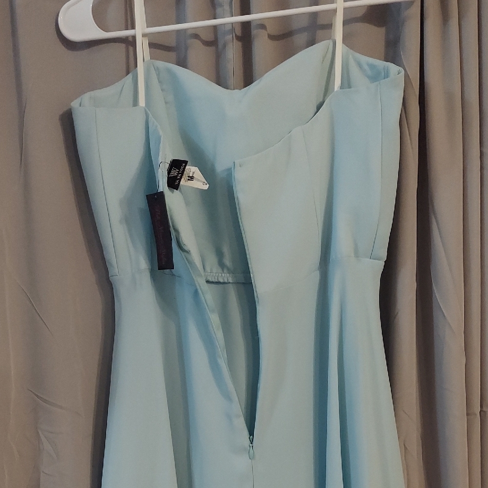 NWT Elegant Strapless Blue Dress - Picture 3 of 6